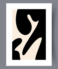 Scandinavian abstract wall art. Minimalistic art vector poster. Hand drawn minimalism design for interior. Printable bundle. Vector illustration. 