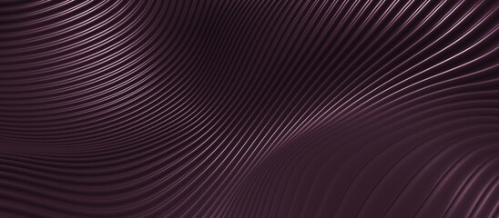 Wave background parallel lines waves of plastic twisted curves 3D illustration