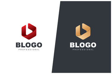 B Letter Abstract Monogram Vector Logo Concept Design. Modern, Elegant & Luxury Style	
