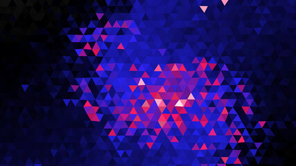 Abstract polygonal blue neon background