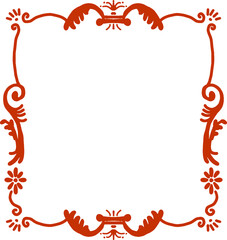 frame with red flowers