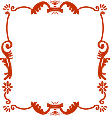 frame with red flowers