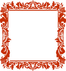 frame with red flowers