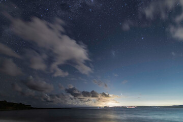 The night sky at the beach