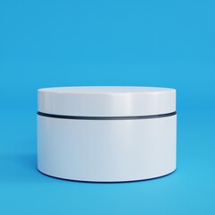 3D rendering of closed cream jar mockup template