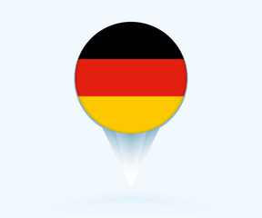 Map pointer with flag of Germany.