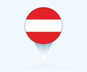 Map pointer with flag of Austria.
