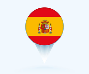 Obraz premium Map pointer with flag of Spain.