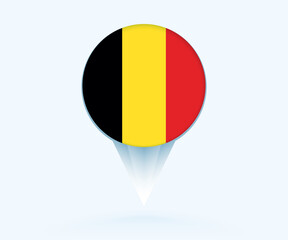 Fototapeta premium Map pointer with flag of Belgium.