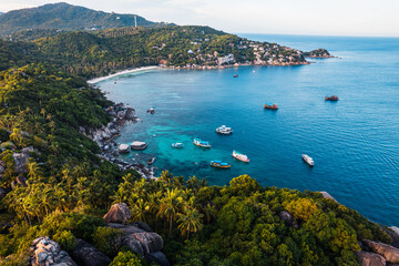 Fototapeta premium islands and tropical blue bays, bird's eye view