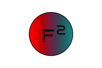 letter F2 logo vector design with circle