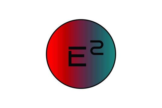letter E2 logo vector design with circle