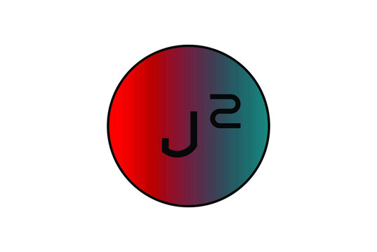 letter J2 logo vector design with circle