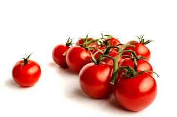 Grapevine tomatoes isolate on white background