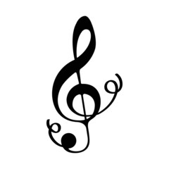 Obraz premium Simple treble clef vector icon. 