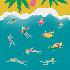 Swimming Swimwear People Composition