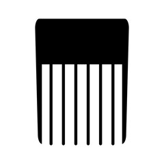 Afro crest icon. Black silhouette of a comb for combing and styling Afro-type hair. Vector illustration isolated on a white background for design and web.