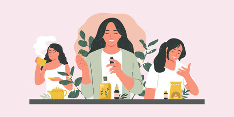 Aromatherapy Flat Illustration