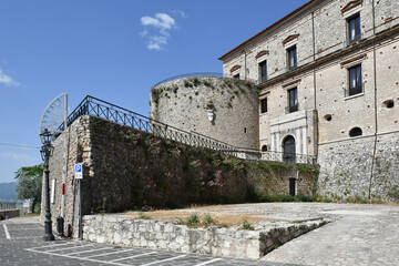 An hostoric building in Teggiano, a medieval village in the mountains of Salerno province, Italy.
