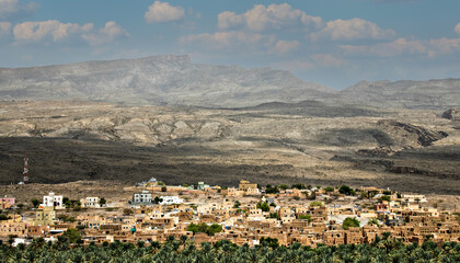 A village in the Arabian desert near the Nizwa city of Oman