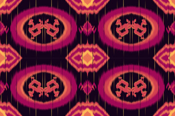 Ethnic ikat chevron pattern background Traditional pattern on the fabric in Indonesia and other Asian countries.	