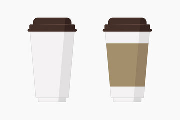 Delicious coffee paper cup icon. Drink vector illustration design. For organic and eco friendly products. 