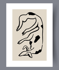 Abstract modern printable art wall banners or posters for interior design. Minimalistic neutral modern artworks for print. Vector illustration. 