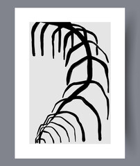 Neutral minimalistic art wall posters in boho style. Abstract printable art works for interior design. Vector illustration. 