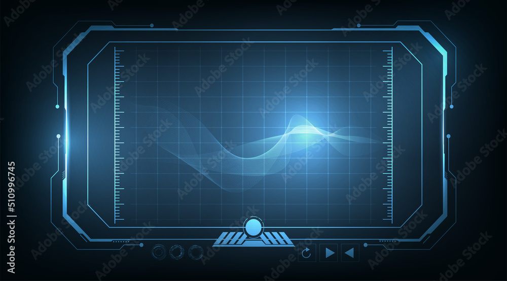 Poster Hud futuristic screen elements concept.high tech screen,Futuristic frames. Template frame technology abstract background.