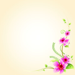 Vector frame of flowers. Vintage floral elements Isolated botanical illustration for a postcard.