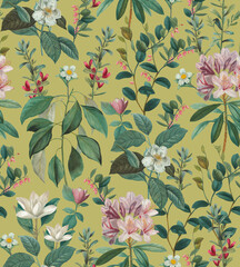 Botanical Elegant Floral Pattern / Beautiful Classic Style Nature Pattern