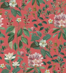 Türaufkleber Botanical Elegant Floral Pattern / Beautiful Classic Style Nature Pattern © likorbut