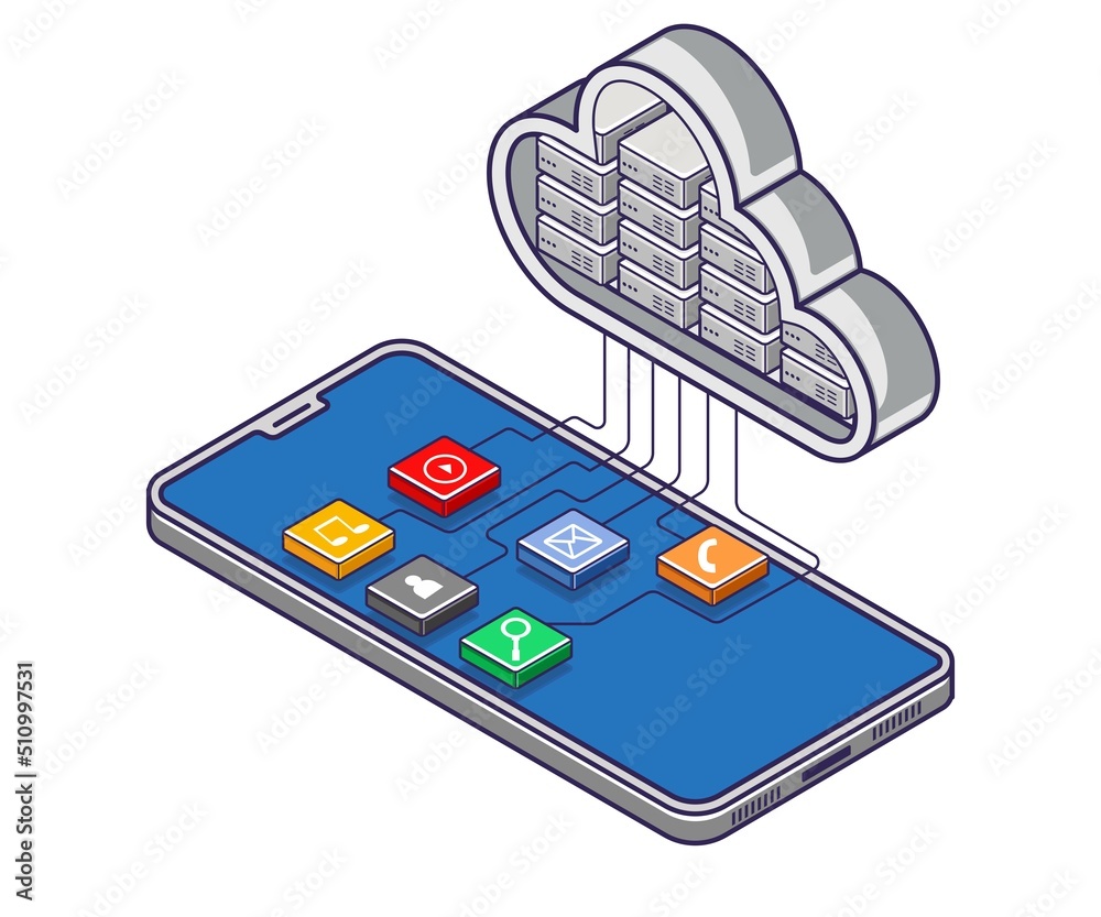 Poster smartphone applications are saved to the cloud server
