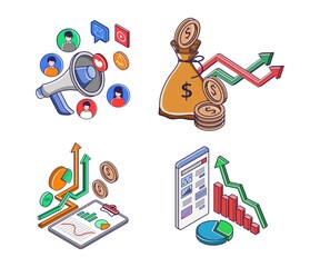 Set of icons for business and digital marketing