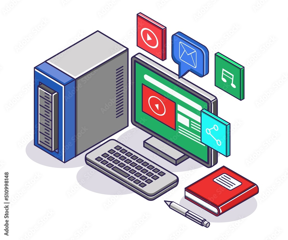 Poster Desktop computers and smart apps