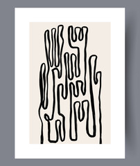 Abstract modern printable art wall banners or posters for interior design. Minimalistic neutral modern artworks for print. Vector illustration. 