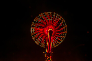 Ferris Wheel at night from travelling fair England