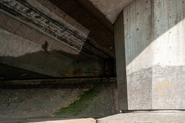 Fototapeta na wymiar Underneath Motorway Concrete. England