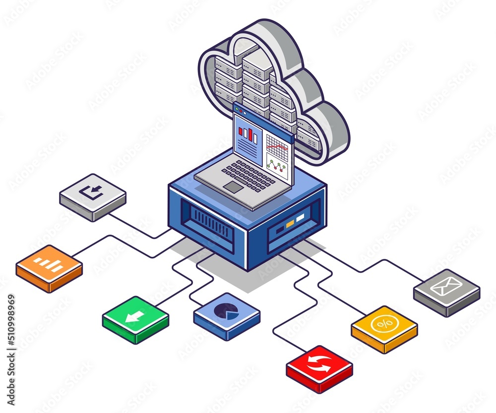 Leinwandbilder cloud server application network computer