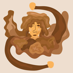 illustration of a woman in painting style and hand drawn, representation and illustrated for woman beauty 