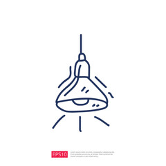 Hanging Lamp doodle line icon