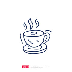 hot coffee cup doodle icon