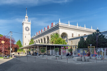 Scenic view of Sochi railway station in Russia