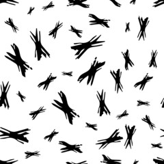 Seamless pattern with hand drawn cross symbols