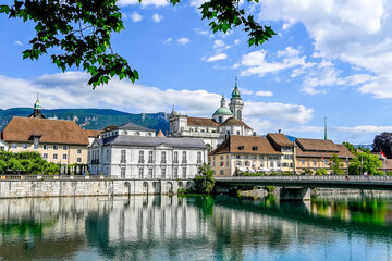 Solothurn, St. Ursen-Kathedrale, Aare, Kreuzackerbrücke, Altstadt, Kathedrale, Barock, Stadt,...