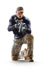 Soldier special forces isolated on the white background. Military concept of the future.