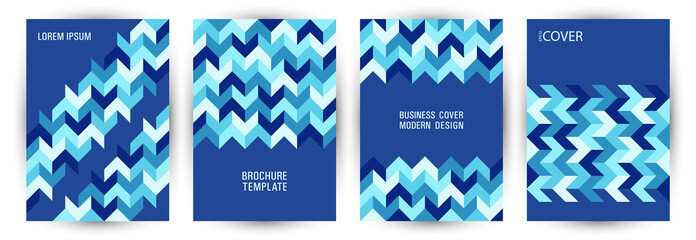 Business publication cover page mokup set graphic design. Modernism style futuristic album template