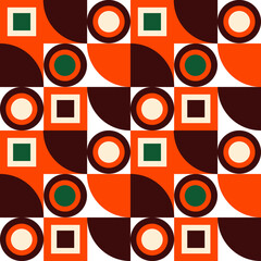 Obraz premium Geometric coffee pattern design. Design for card, flyer, poster, packaging. Vector elements.