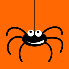 Halloween illustration with spider alone