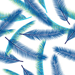 Fototapeta na wymiar Exotic feather fluff vector pattern. Simple illustration. Tribal boho feather fluff fabric print seamless ornament.